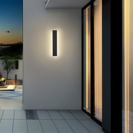 Brilagi - LINEAR LED udendørs vægarmatur, 8W, 230V, 4000K, IP65, 30 cm, sort, CRI 90