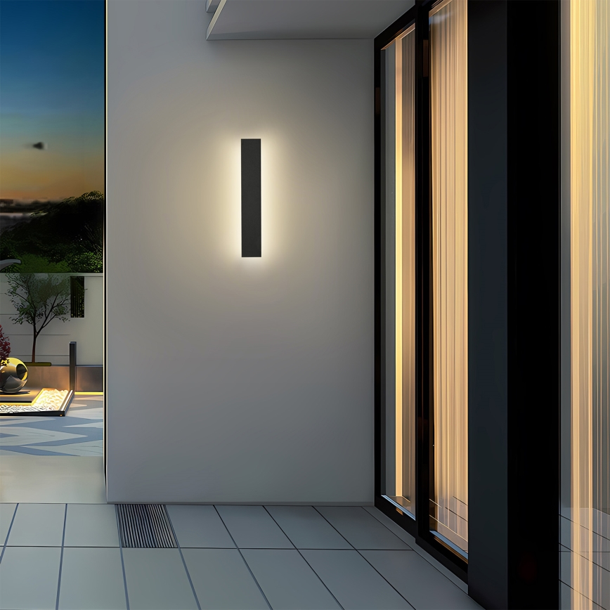 Brilagi - LINEAR LED udendørs vægarmatur, 8W, 230V, 4000K, IP65, 30 cm, sort, CRI 90