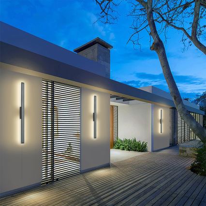 Brilagi - LINEO LED udendørs væglampe 24W/230V 3000K IP65 100 cm antracit CRI 90