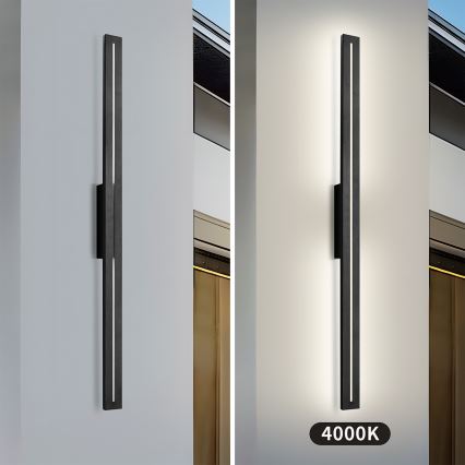 Brilagi - LED udendørs vægarmatur LINEO LED/24W/230V 4000K IP65 100 cm sort CRI 90