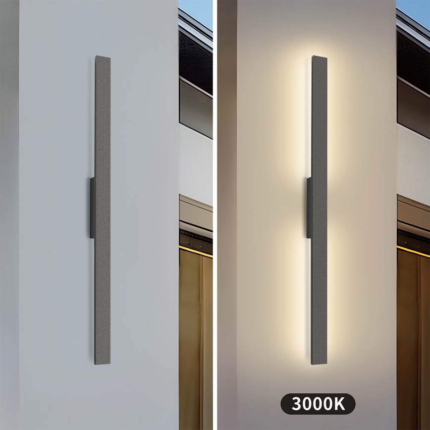 Brilagi - LUNA LED udendørs vægarmatur, 24W/230V, 3000K, IP65, 100 cm, antracit, CRI 90