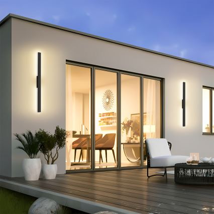 Brilagi - LED udendørs væglampe LUNA LED/24W/230V 3000K IP65 100 cm sort CRI 90