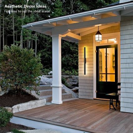 Brilagi - LED udendørs væglampe LUNA LED/24W/230V 3000K IP65 100 cm sort CRI 90