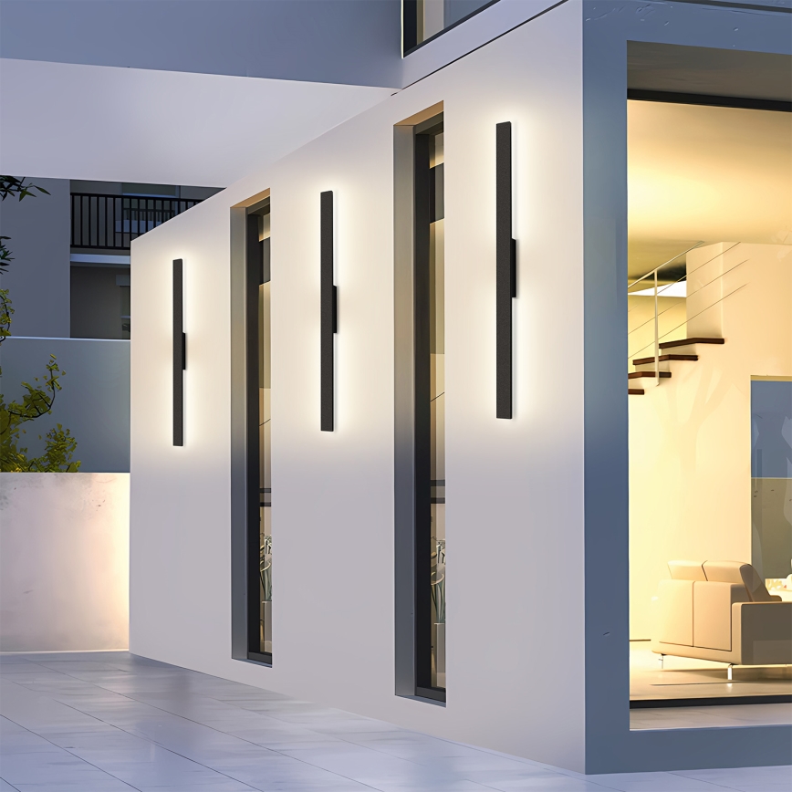 Brilagi - LED udendørs væglampe LUNA LED/24W/230V 3000K IP65 100 cm sort CRI 90