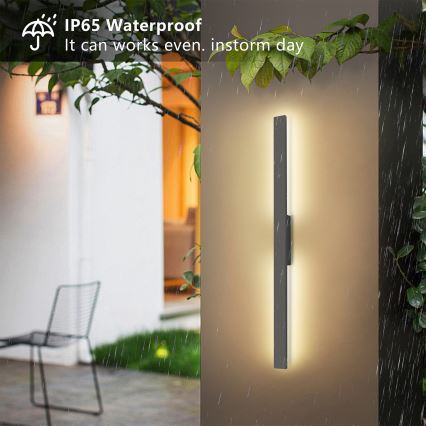 Brilagi - LUNA udendørs LED-vægarmatur 24W/230V 4000K IP65 100 cm antracit CRI 90