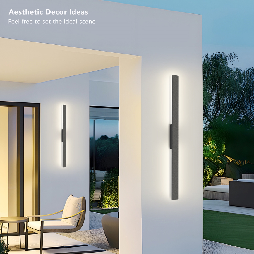 Brilagi - LUNA udendørs LED-vægarmatur 24W/230V 4000K IP65 100 cm antracit CRI 90