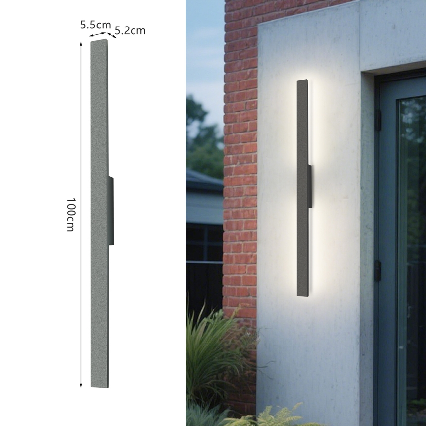 Brilagi - LUNA udendørs LED-vægarmatur 24W/230V 4000K IP65 100 cm antracit CRI 90