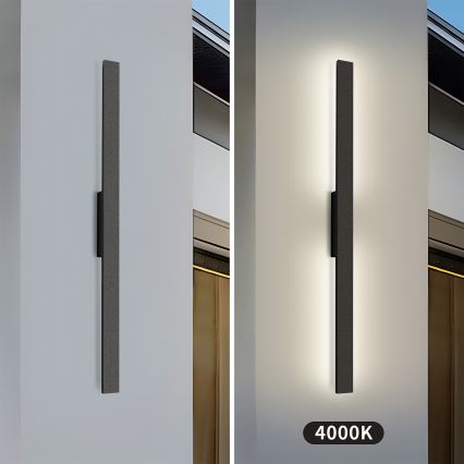 Brilagi - LED udendørs vægarmatur LUNA LED/24W/230V 4000K IP65 100 cm sort CRI 90