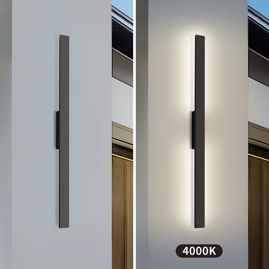 Brilagi - LED udendørs vægarmatur LUNA LED/24W/230V 4000K IP65 100 cm sort CRI 90