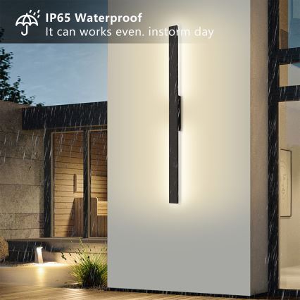 Brilagi - LED udendørs vægarmatur LUNA LED/24W/230V 4000K IP65 100 cm sort CRI 90