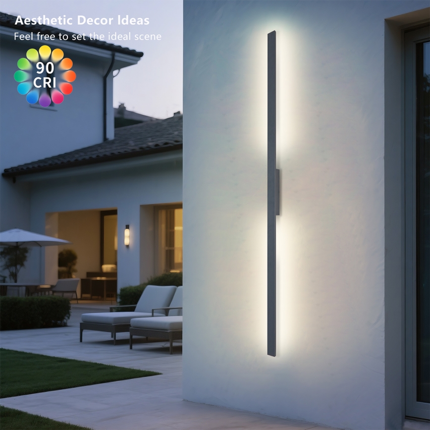 Brilagi - LED udendørs væglampe LUNA LED/30W/230V 4000K IP65 150 cm antracit CRI 90