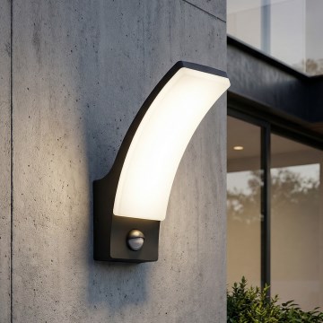 BRILAGI - LED udendørs væglampe med bevægelses- og skumringssensor ARCELO LED/12W/230V IP65 sort