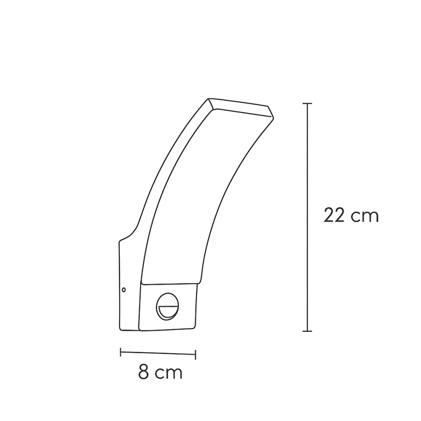 Brilagi - LED Udendørs Væglampe med Sensor ARCELO LED/9W/230V IP44