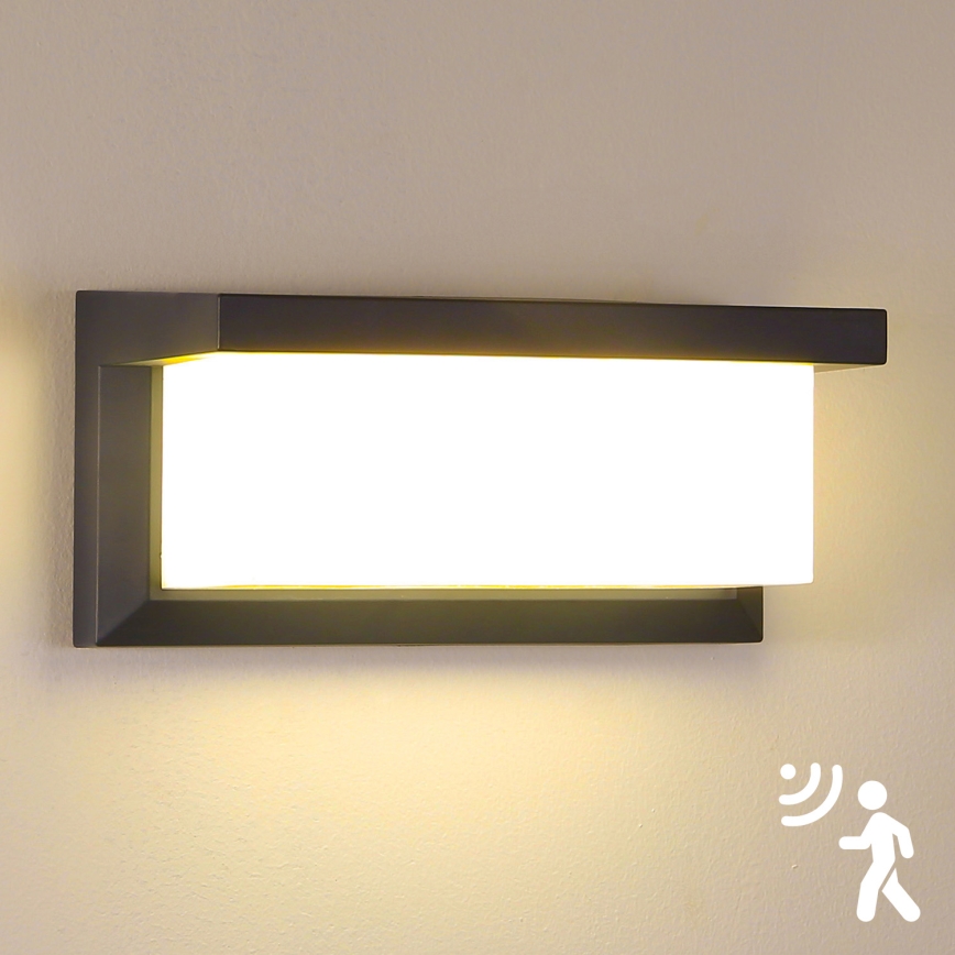 Brilagi - LED Udendørs væglampe med sensor BRICKY LED/12W/230V antracit IP54