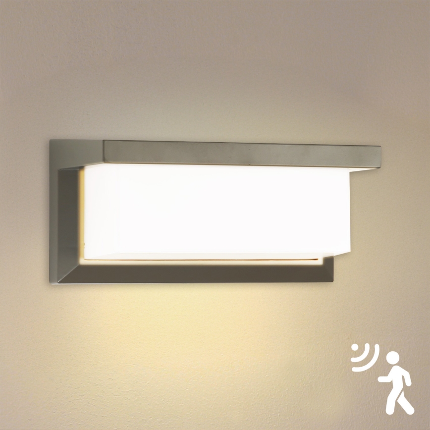 Brilagi - LED Udendørs væglampe med sensor BRICKY LED/12W/230V grå IP54