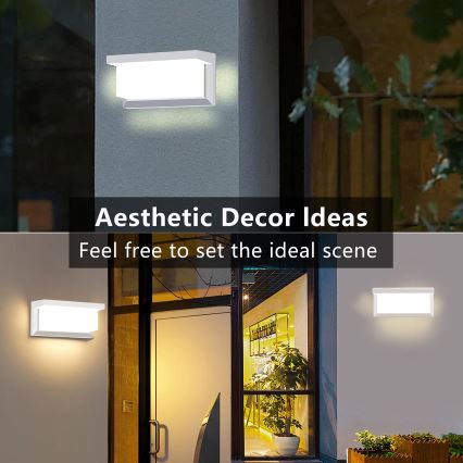 Brilagi - LED Udendørs væglampe med sensor BRICKY LED/12W/230V hvid IP54