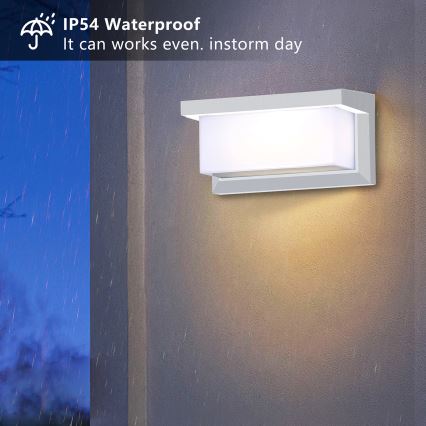 Brilagi - LED Udendørs væglampe med sensor BRICKY LED/12W/230V hvid IP54