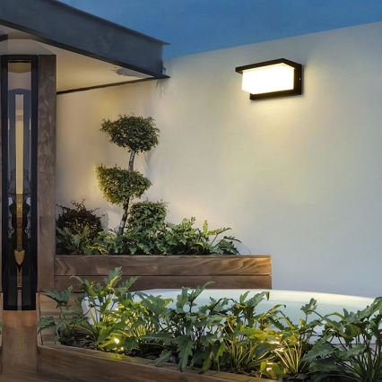 Brilagi - LED Udendørs væglampe med sensor BRICKY LED/12W/230V sort IP54