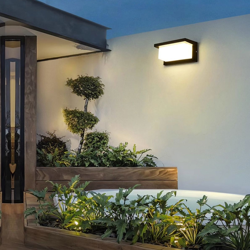 Brilagi - LED Udendørs væglampe med sensor BRICKY LED/12W/230V sort IP54