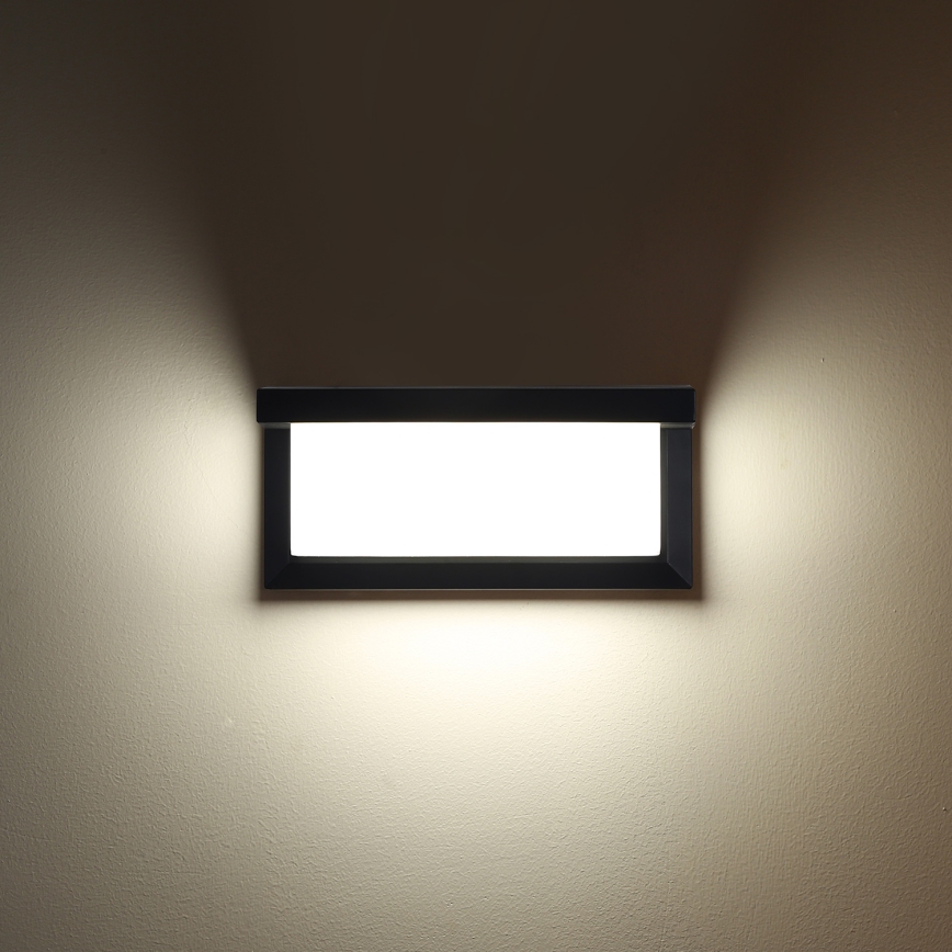 Brilagi - LED Udendørs væglampe med sensor BRICKY LED/12W/230V sort IP54