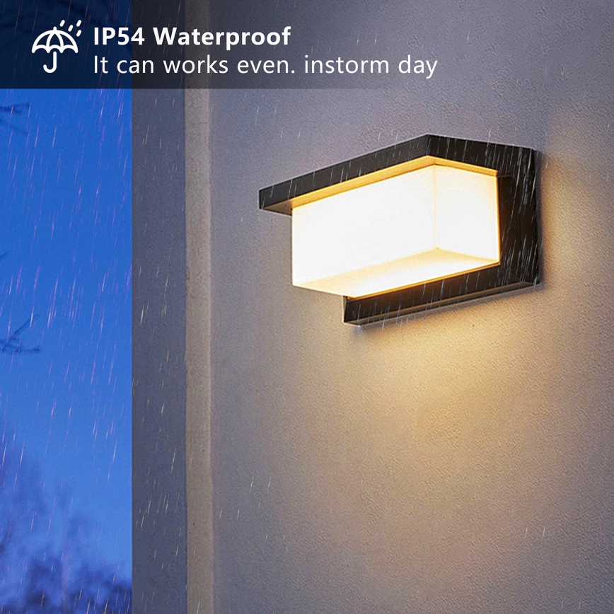 Brilagi - LED Udendørs væglampe med sensor BRICKY LED/12W/230V sort IP54