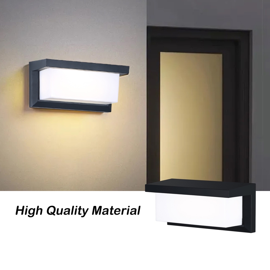 Brilagi - LED Udendørs væglampe med sensor BRICKY LED/12W/230V sort IP54