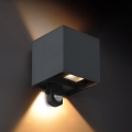 Brilagi - LED udendørs væglampe med sensor CUBE LED/6W/230V antracit IP65