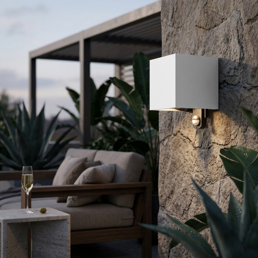 Brilagi - LED udendørs væglampe med sensor CUBE LED/6W/230V grå IP65