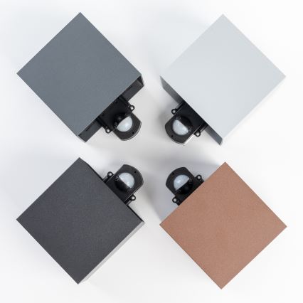 BRILAGI - LED udendørs væglampe med sensor CUBE LED/6W/230V grå IP65
