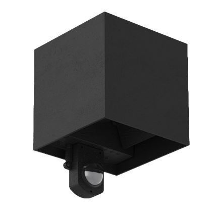 Brilagi - CUBE LED udendørs væglampe med sensor, 6 W/230 V, sort, IP65