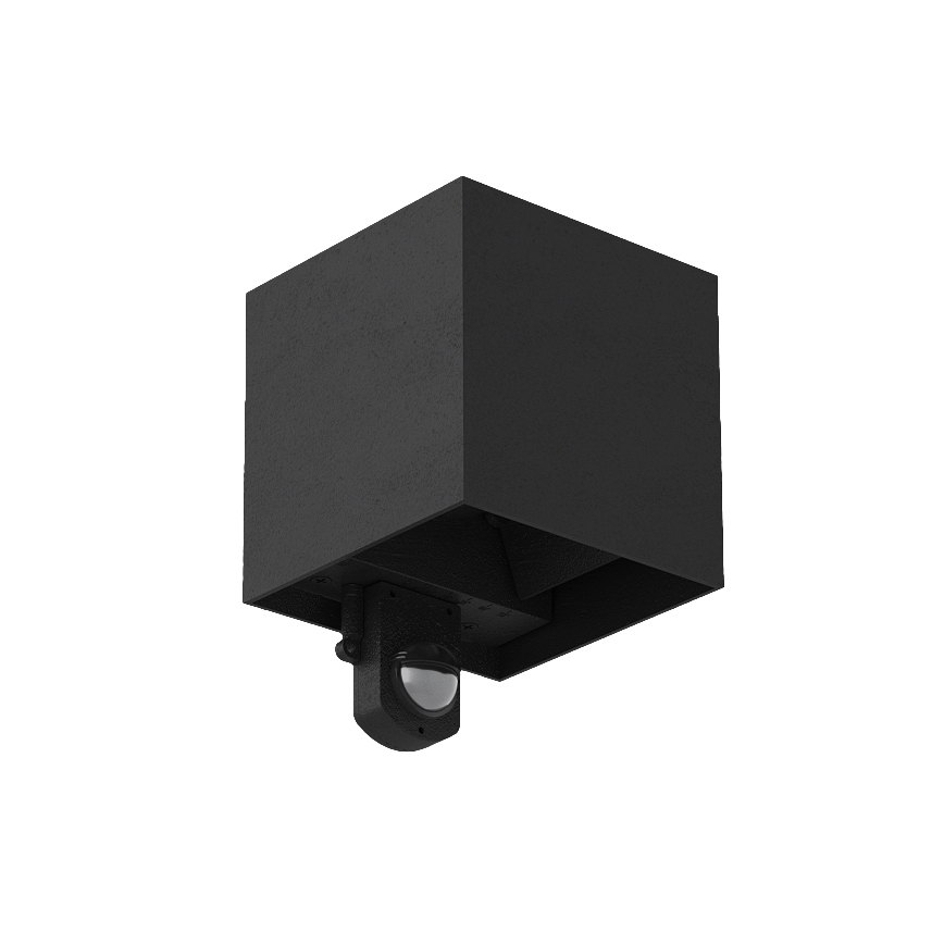 Brilagi - CUBE LED udendørs væglampe med sensor, 6 W/230 V, sort, IP65