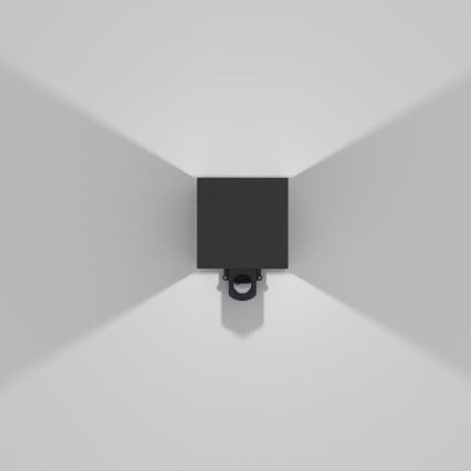 Brilagi - CUBE LED udendørs væglampe med sensor, 6 W/230 V, sort, IP65