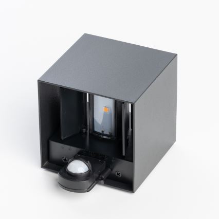 BRILAGI - LED udendørs væglampe med sensor CUBE LED/6W/230V sort IP65