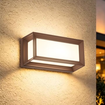 Brilagi - LED udendørs væglampe med sensor PARKER LED/12W/230V brun IP44