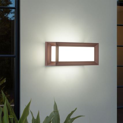 Brilagi - LED udendørs væglampe med sensor PARKER LED/12W/230V brun IP44