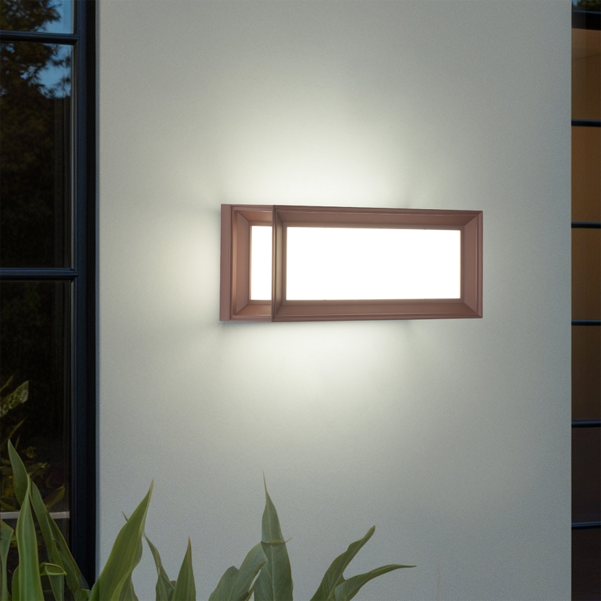 Brilagi - LED udendørs væglampe med sensor PARKER LED/12W/230V brun IP44