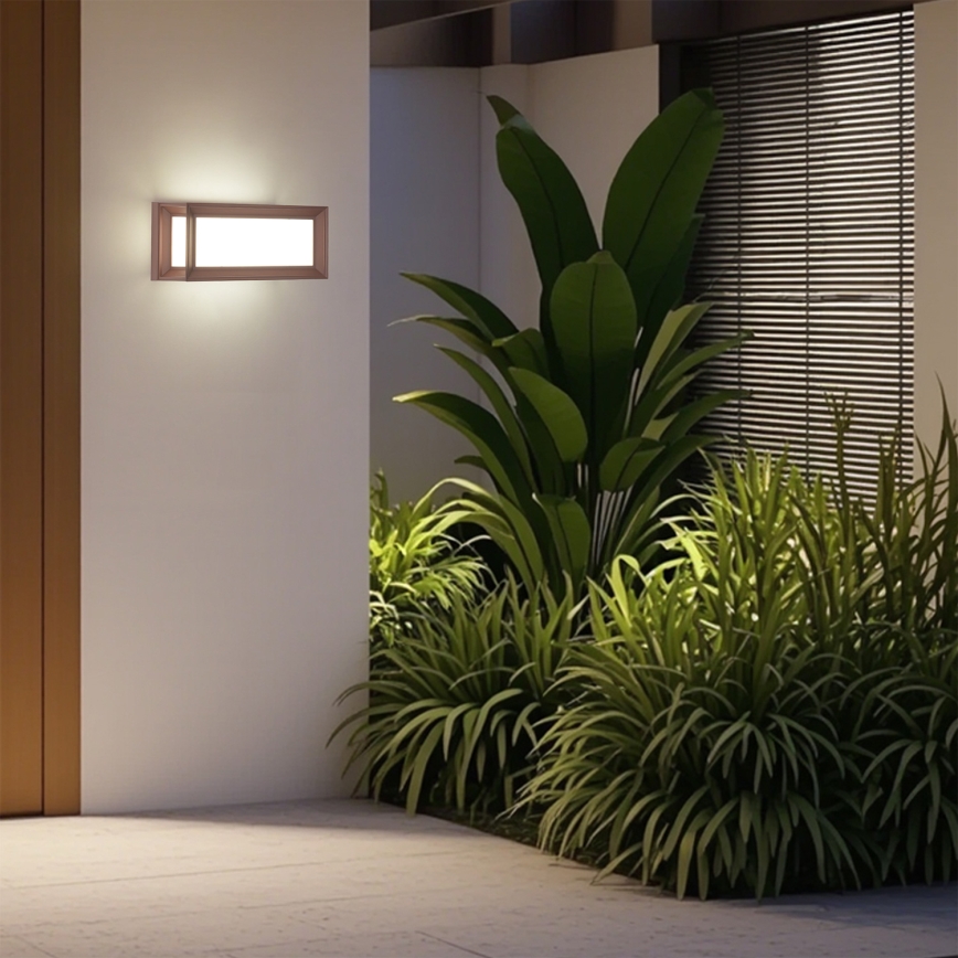 Brilagi - LED udendørs væglampe med sensor PARKER LED/12W/230V brun IP44