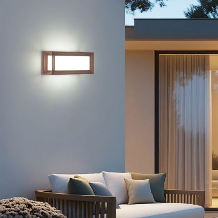 Brilagi - LED udendørs væglampe med sensor PARKER LED/12W/230V brun IP44