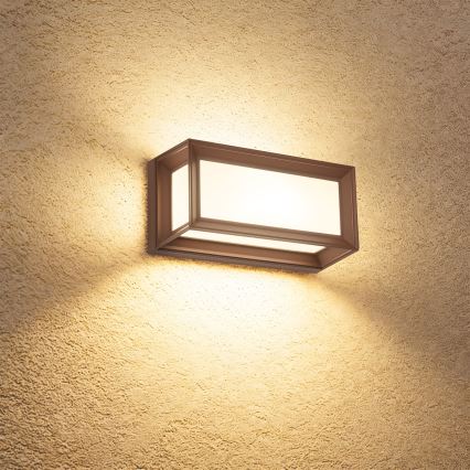 Brilagi - LED udendørs væglampe med sensor PARKER LED/12W/230V brun IP44