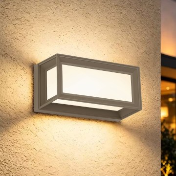 Brilagi - LED udendørs væglampe med sensor PARKER LED/12W/230V grå IP44