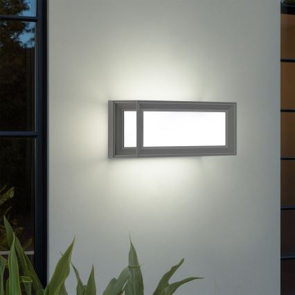 Brilagi - LED udendørs væglampe med sensor PARKER LED/12W/230V grå IP44