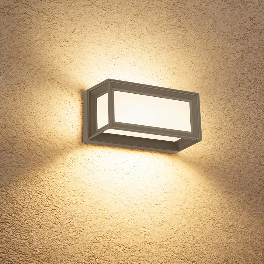 Brilagi - LED udendørs væglampe med sensor PARKER LED/12W/230V grå IP44