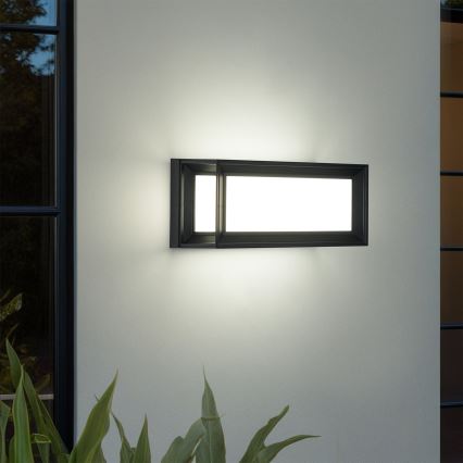 Brilagi - PARKER LED/12W/230V udendørs væglampe med bevægelsessensor, sort, IP44