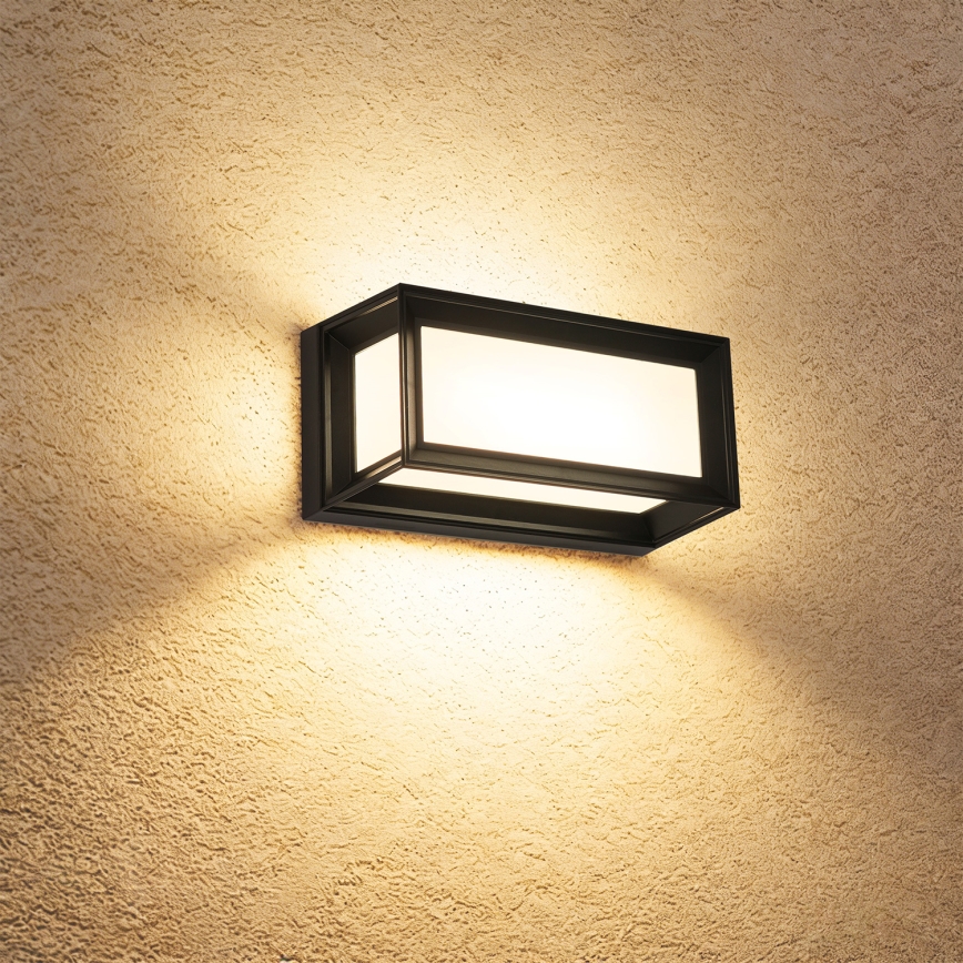 Brilagi - PARKER LED/12W/230V udendørs væglampe med bevægelsessensor, sort, IP44