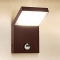 Brilagi - LED udendørs væglampe med sensor RIANO LED/8W/230V brun IP65