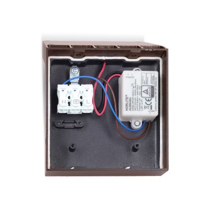 BRILAGI - LED udendørs væglampe med sensor RIANO LED/8W/230V brun IP65