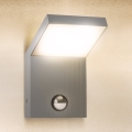 Brilagi - LED udendørs væglampe med sensor RIANO LED/8W/230V sølv IP65