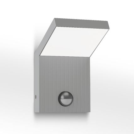 Brilagi - LED udendørs væglampe med sensor RIANO LED/8W/230V sølv IP65