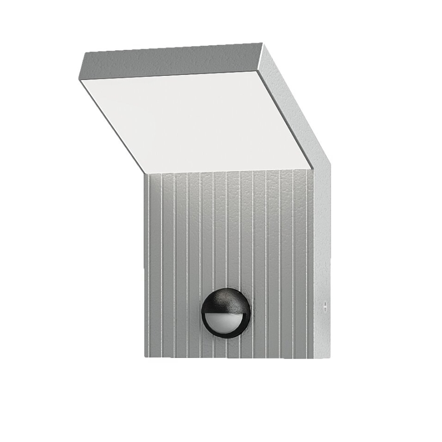 Brilagi - LED udendørs væglampe med sensor RIANO LED/8W/230V sølv IP65