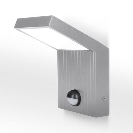 Brilagi - LED udendørs væglampe med sensor RIANO LED/8W/230V sølv IP65